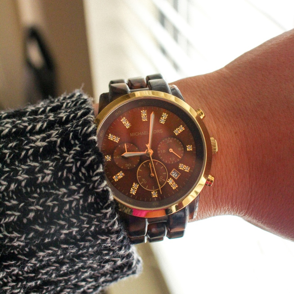 Michael Kors Gold Tortoise Shell Watch
